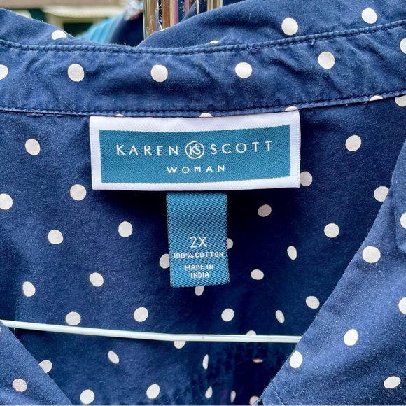 Navy blouse with polka dots - Picture 2 of 3